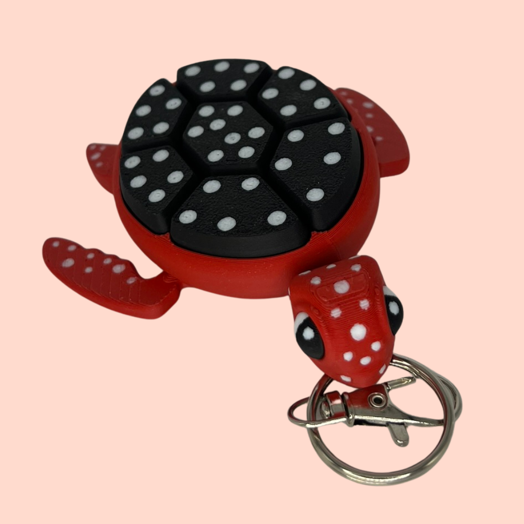 Sea Turtle Fruit Tactile Fidget Clicker Toy Keyring