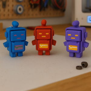 Robot mini fidget tools, clickers 3 pack (red / purple / blue)