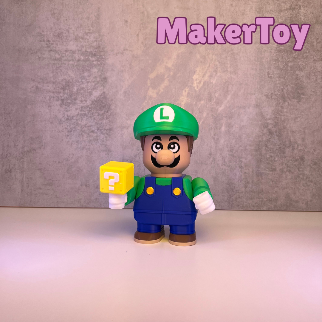 Luigi-Inspired Chunkable Figurine – Collectible Modular Display Toy | 3D Printed Gaming Gift