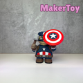 Captain America Inspired Chunkable Figurine | Fan Inspired Superhero Collectible | 3D Printed Modular Display Figure