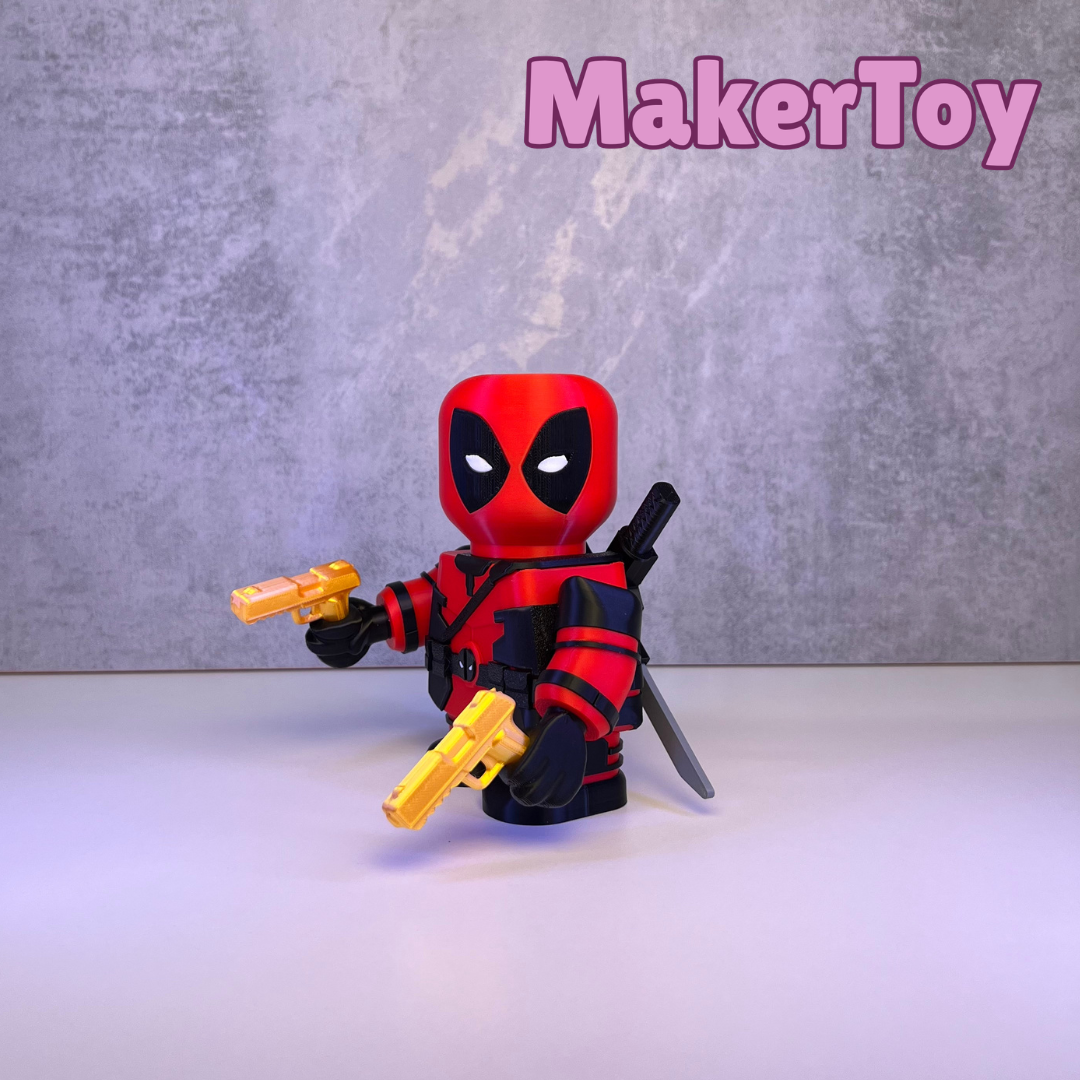 Deadpool Chunkable Figurine – Collectible Modular Display Toy | 3D Printed Marvel-Inspired Gift