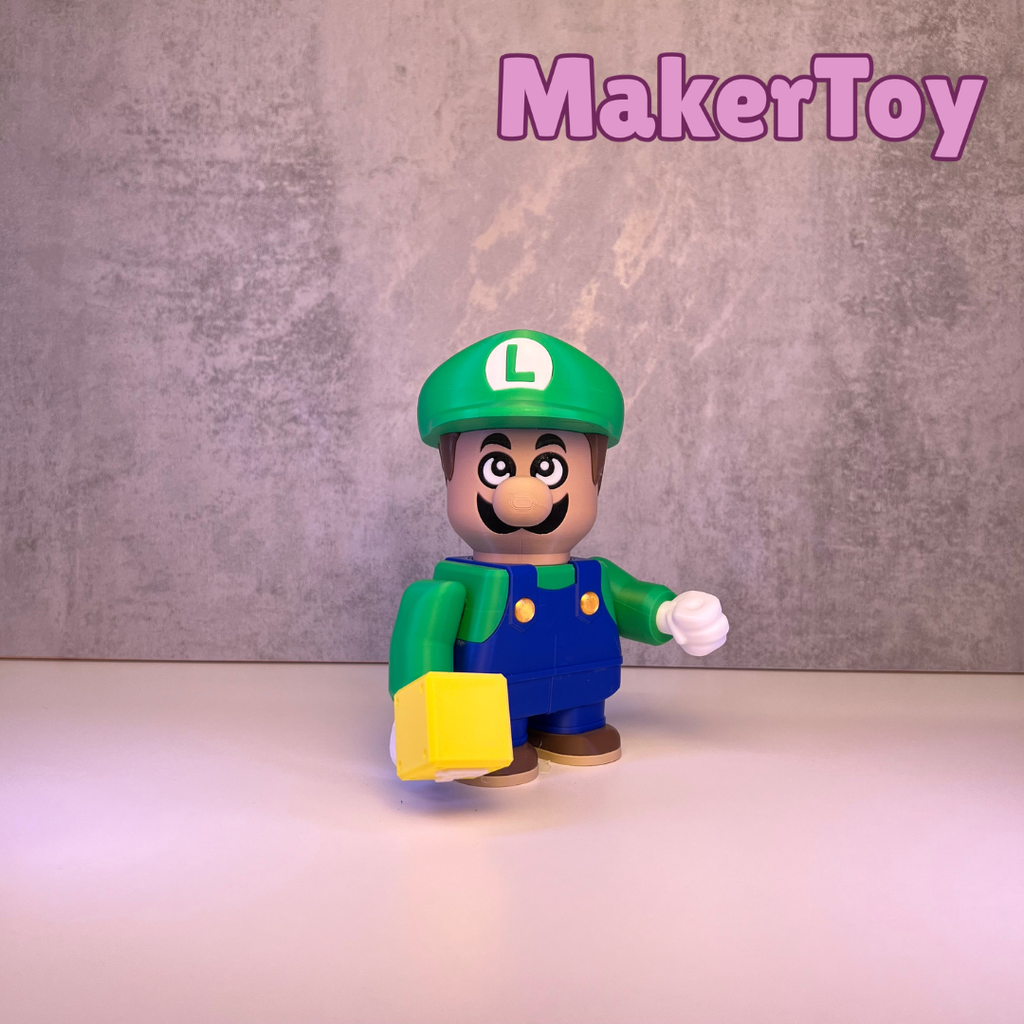 Luigi-Inspired Chunkable Figurine – Collectible Modular Display Toy | 3D Printed Gaming Gift