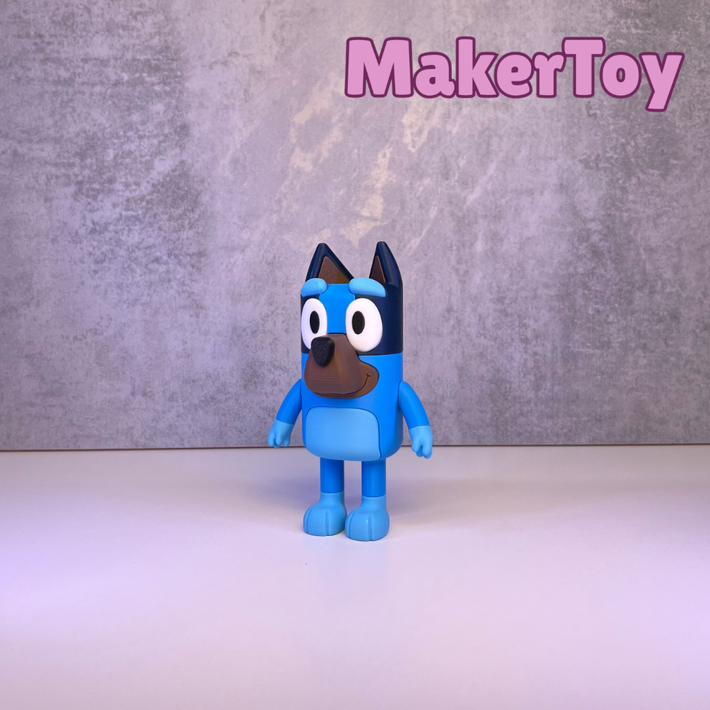 Blue Heeler Inspired Chunkable Figurine | 3D Printed Dog Character Collectible | Kids Room Decor Gift