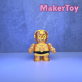 Chunk-3PO | Chunky 3D Printed Fan Art Figure Inspired by Star Wars' C-3PO | 10cm Protocol Droid Collectible | Handmade UK