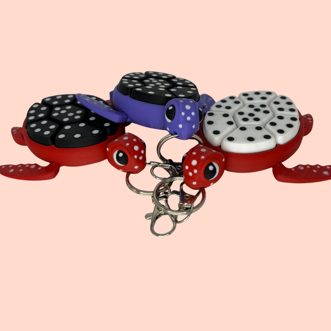 Sea Turtle Fruit Tactile Fidget Clicker Toy Keyring