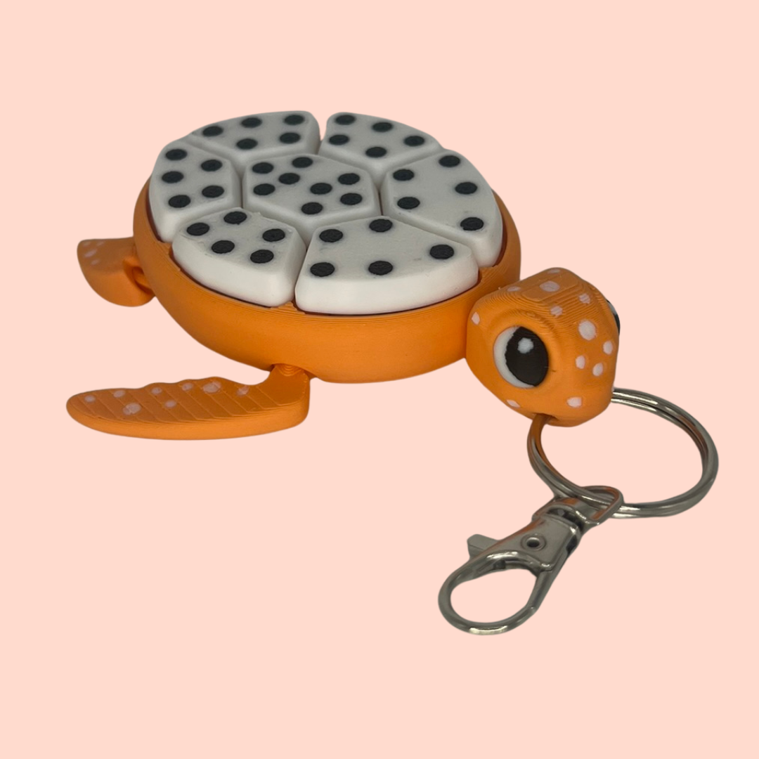 Sea Turtle Fruit Tactile Fidget Clicker Toy Keyring