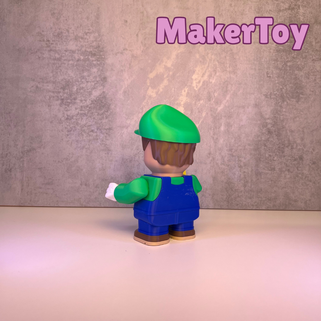 Luigi-Inspired Chunkable Figurine – Collectible Modular Display Toy | 3D Printed Gaming Gift