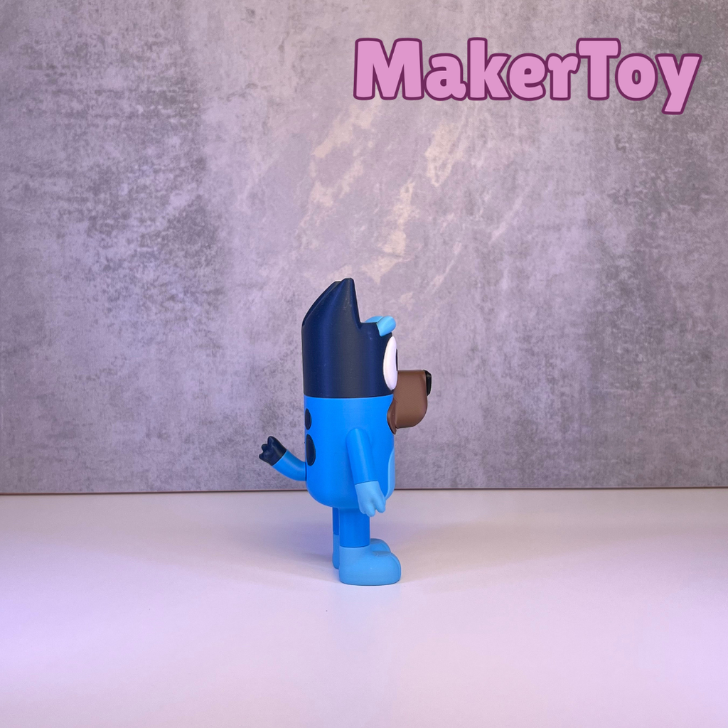 Blue Heeler Inspired Chunkable Figurine | 3D Printed Dog Character Collectible | Kids Room Decor Gift