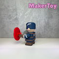 Captain America Inspired Chunkable Figurine | Fan Inspired Superhero Collectible | 3D Printed Modular Display Figure