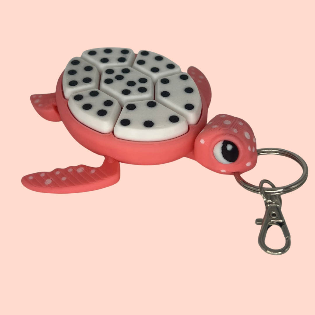 Sea Turtle Fruit Tactile Fidget Clicker Toy Keyring