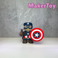 Captain America Inspired Chunkable Figurine | Fan Inspired Superhero Collectible | 3D Printed Modular Display Figure