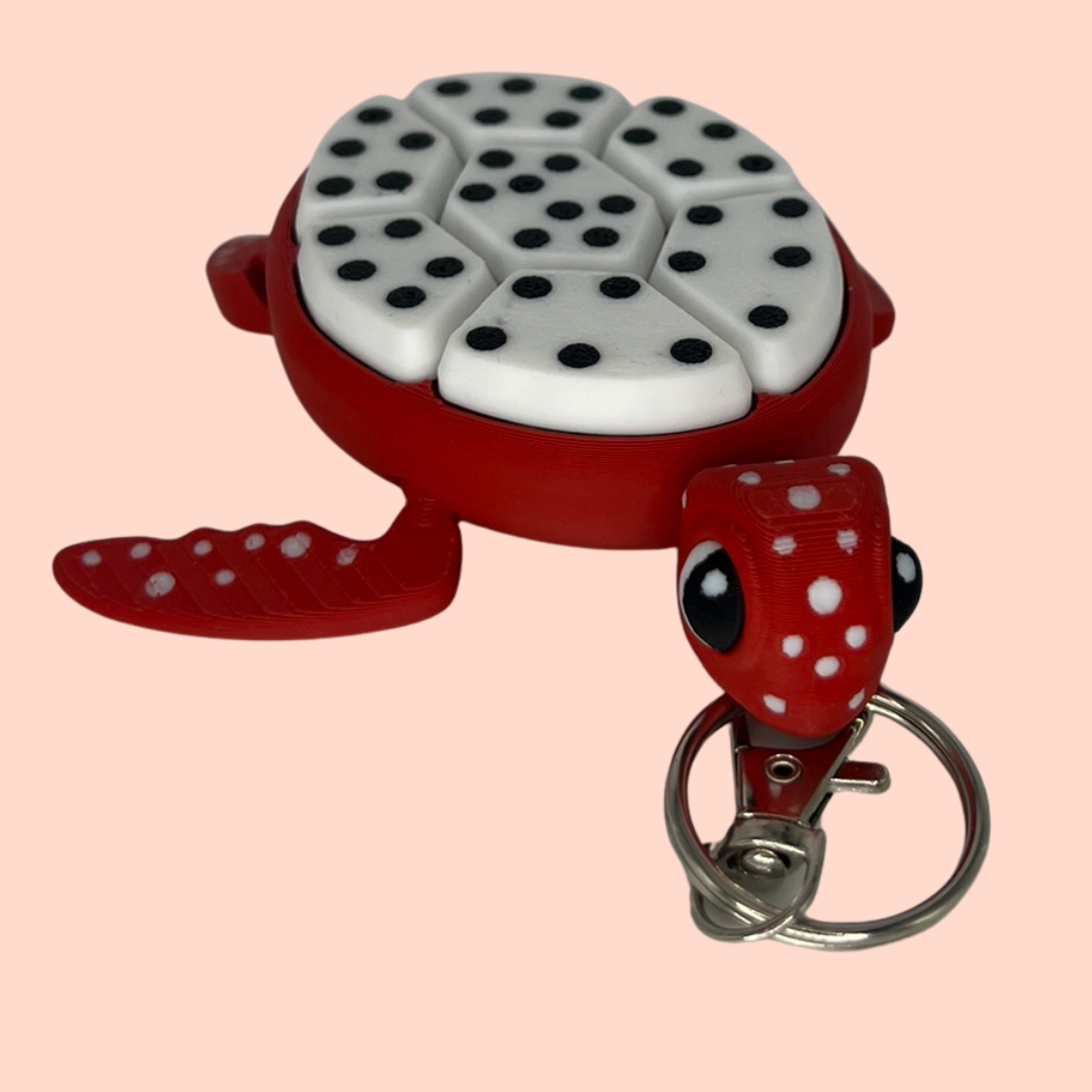 Sea Turtle Fruit Tactile Fidget Clicker Toy Keyring