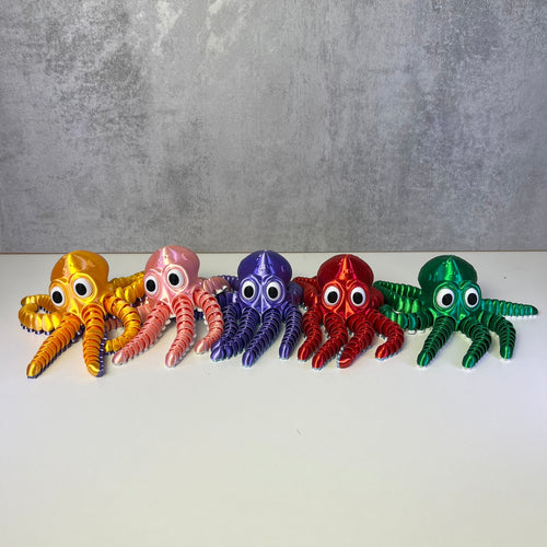 Cute Articulated Octopus - Poseable Wiggly Fidget Toy