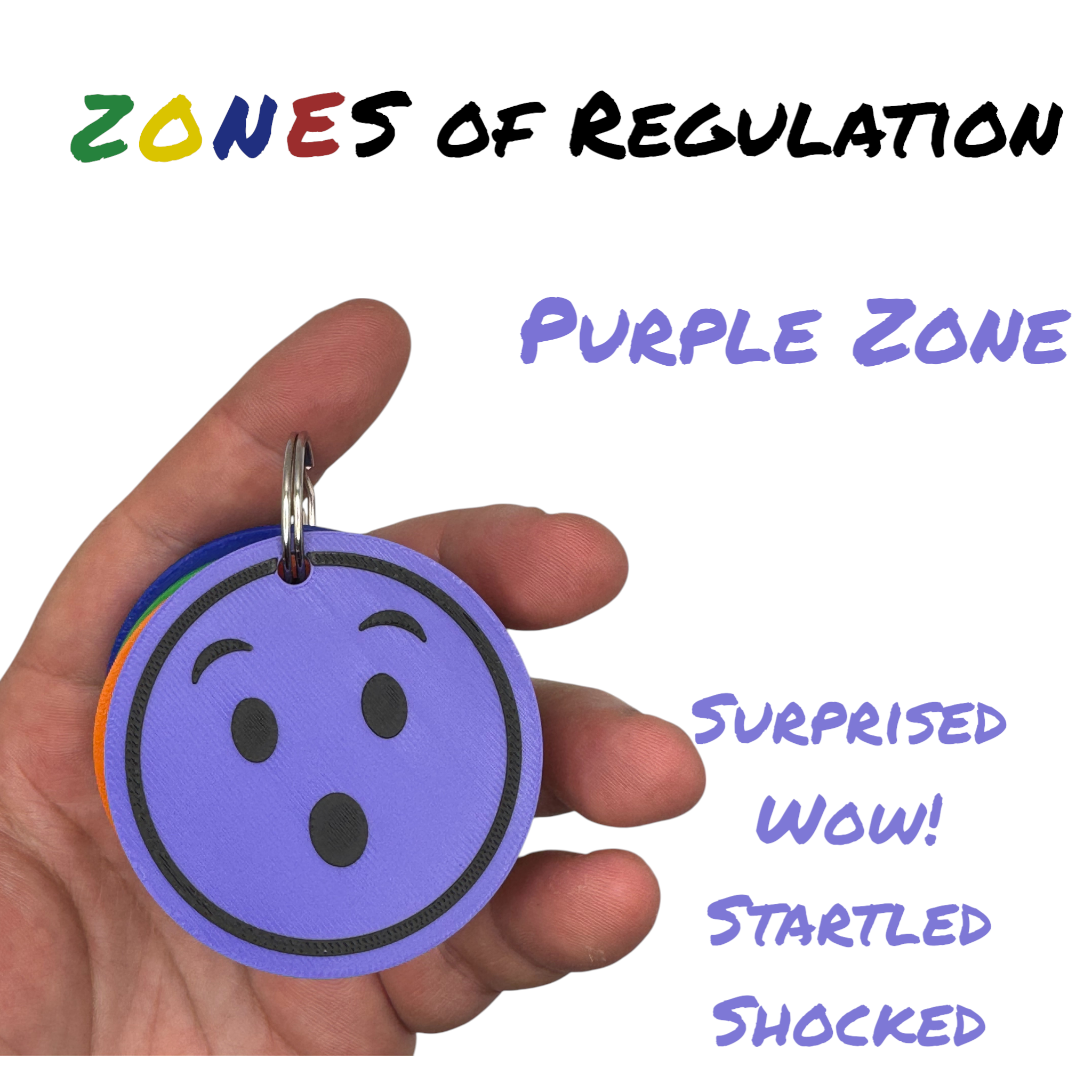 Zones of Regulation Keychain PLUS | Emotional Regulation Tool for SEN-D,Autism,ADHD