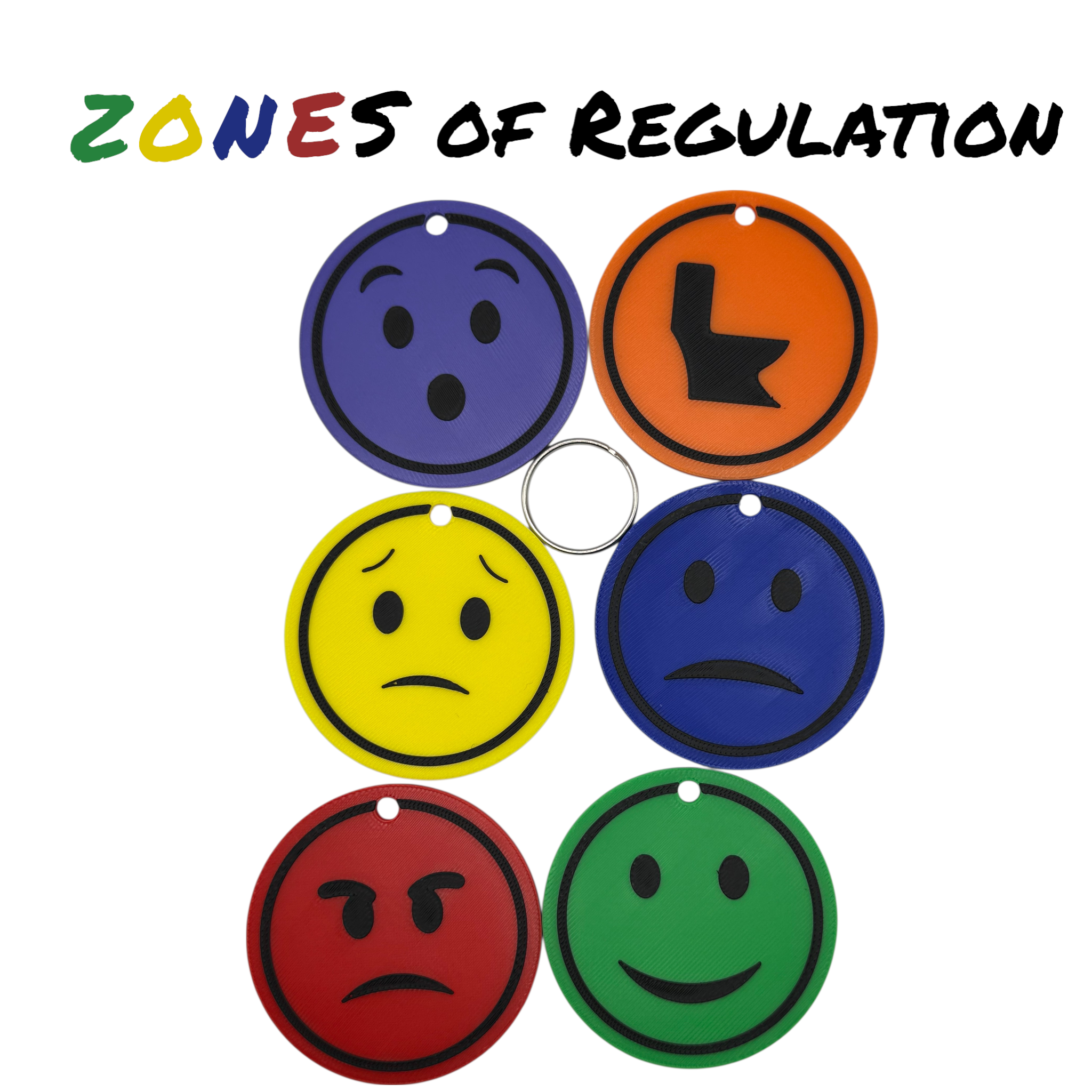 Zones of Regulation Keychain PLUS | Emotional Regulation Tool for SEN-D,Autism,ADHD