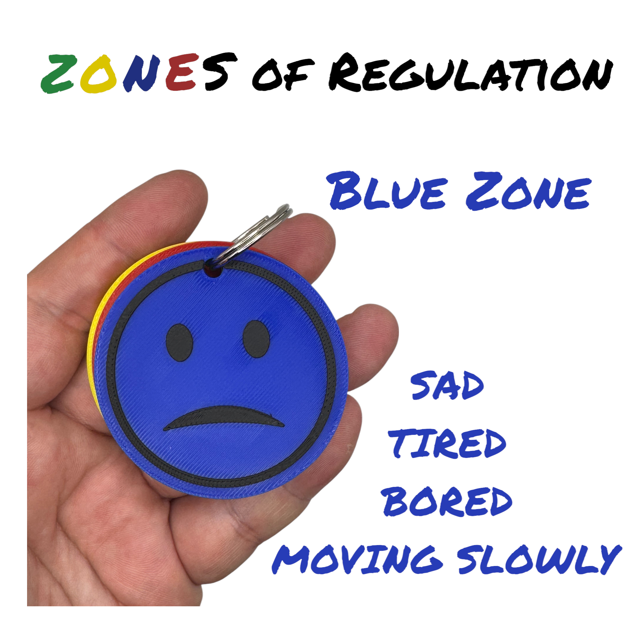 Zones of Regulation Keychain  | Emotional Regulation Tool for SEN-D,Autism,ADHD
