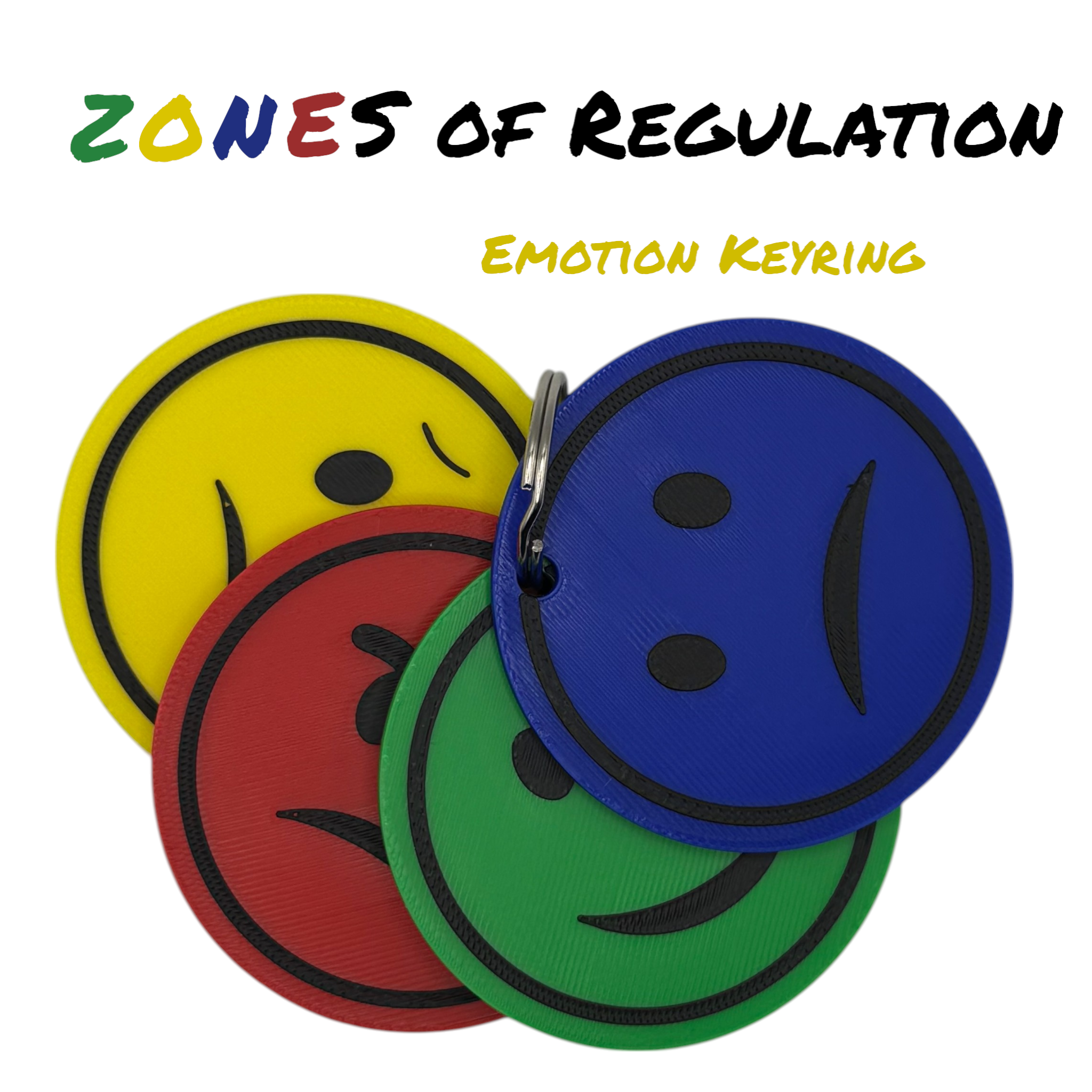 Zones of Regulation Keychain  | Emotional Regulation Tool for SEN-D,Autism,ADHD