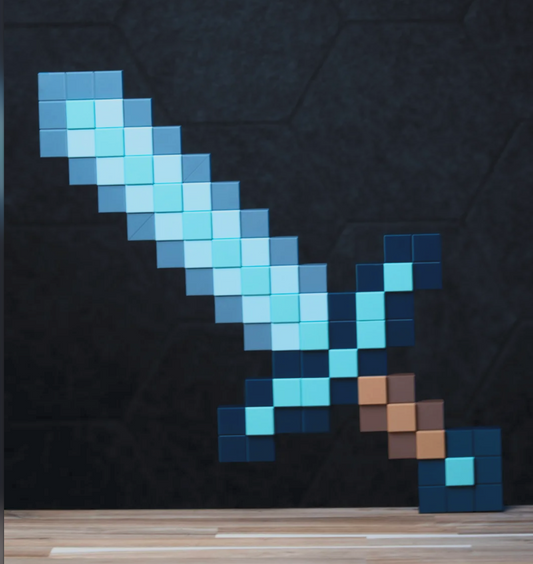 Chunky Pixel Sword – Blocky Adventure Prop